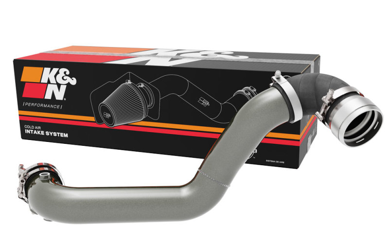 Ford F-150 Charge Pipe Kit - K&N Engineering - Free-Flowing Aluminum Tubes - Gunmetal Gray - `15-`22